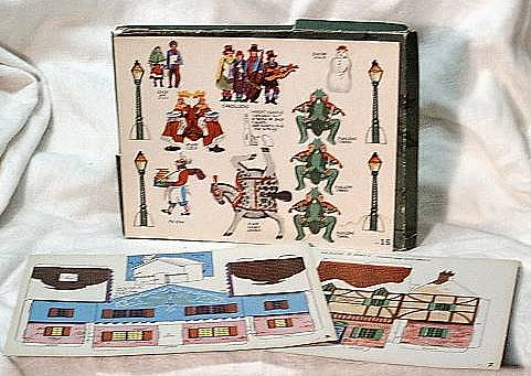 WWII vintage cardboard village assembly kit