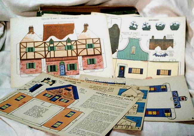 1940s cardboard village assembly kit