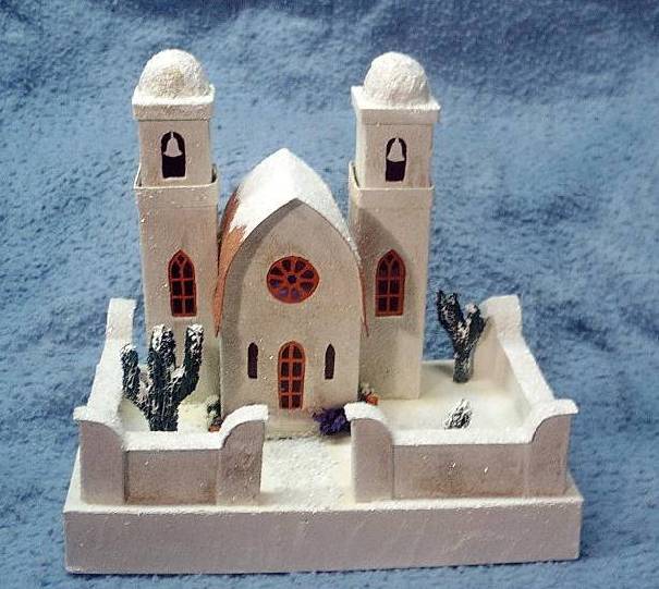 Christmas putz church home made