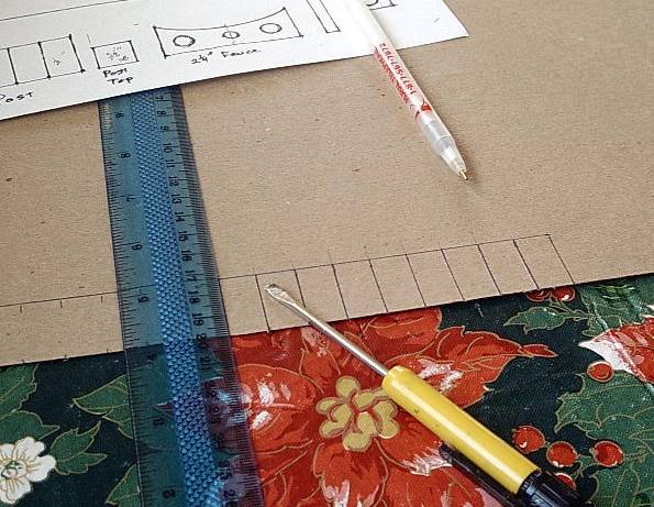 Christmas putz house fence reconstruction