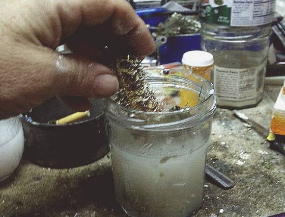 Restoring trees on cardboard Christmas putz 
houses