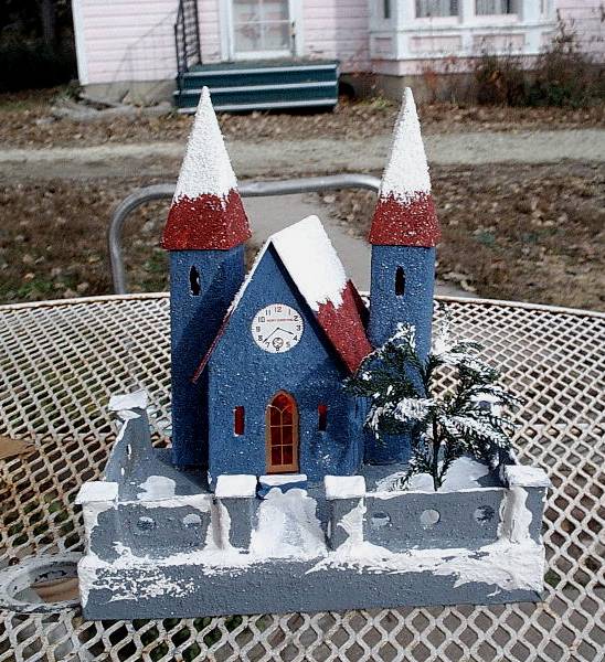 Christmas putz church home made