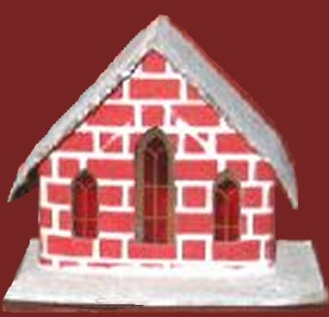 A transitional 'printie,' retaining some printed pattern while gaining a glittered roof and base.