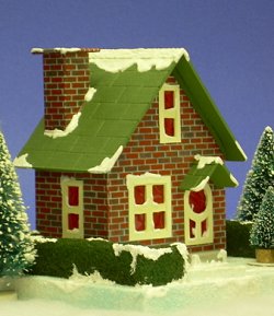 Howard's stone cottage design done with brick paper instead gives a good example of a hand-made printie project.