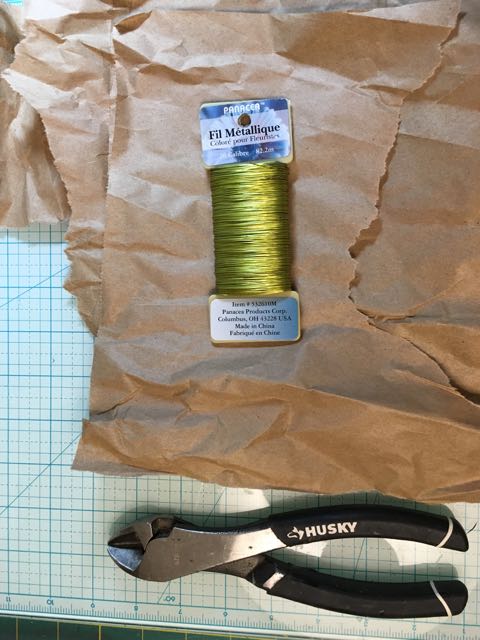 Supplies needed for paper and wire trees.