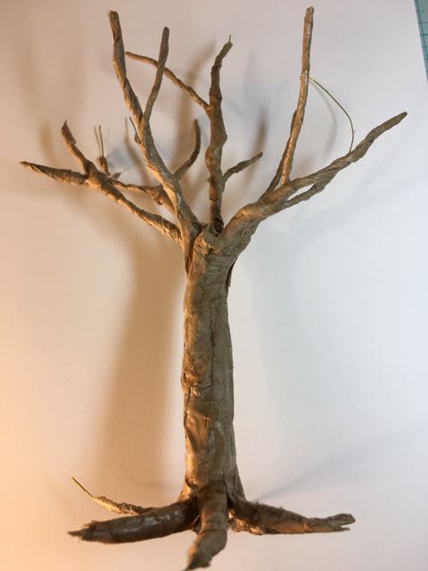 Paper wrapped around the trunk