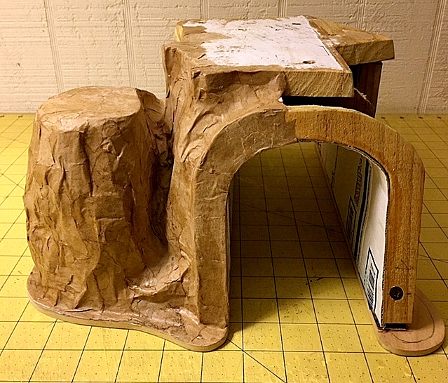 castle tunnel paper mache high road end work in progress.JPG