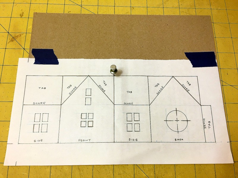 tape pattern to cardboard and  transfer important line intesections with push pin.jpg