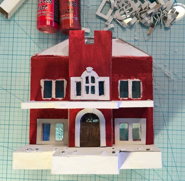 Test fitting pieces together for the Wilkins Putz house.