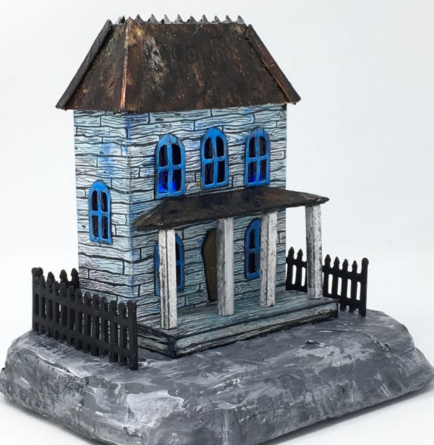 Finished Rusted Roof Widow's Walk halloween house