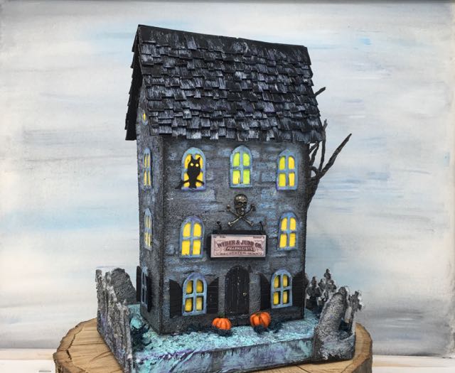 Apothecary Halloween House with potions shop in back paperglitterglue.jpg