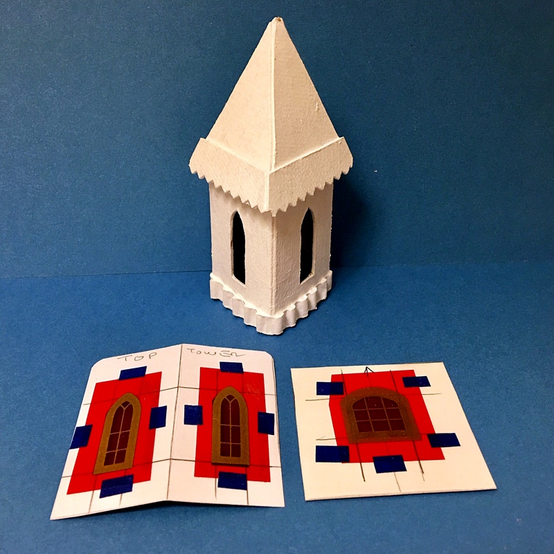 tri tower castle typical cel windows on cardboard mountings.jpg