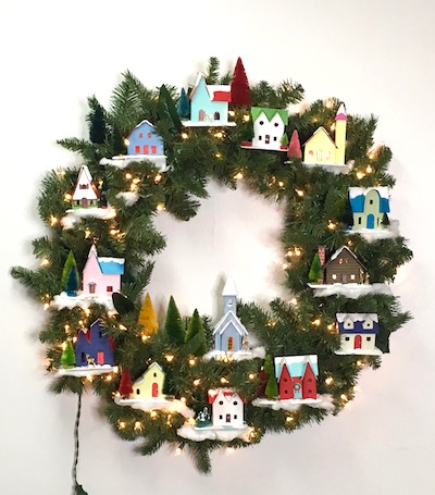 Christmas village putz house wreath paperglitterglue.jpg