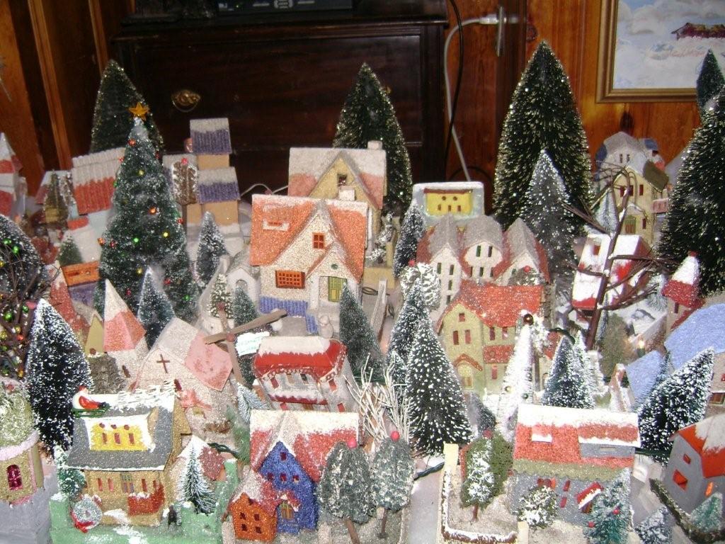 Miniature Japanese Christmas village houses