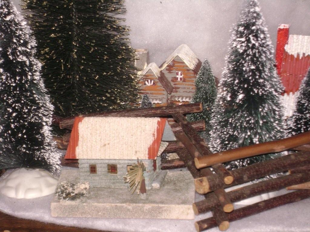 Miniature Japanese Christmas village houses