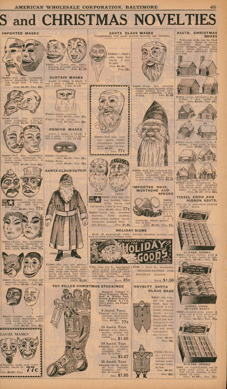 1926 Baltimore Price Reducer catalog 
Christmas items page