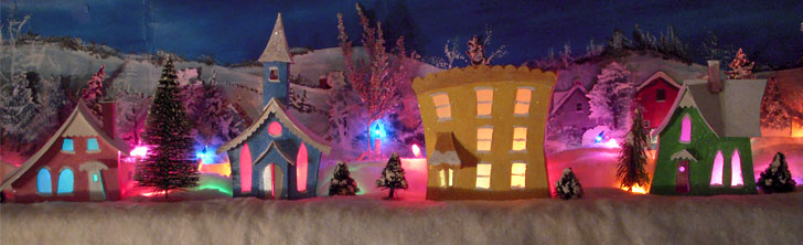 home made cardboard Christmas houses