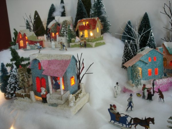 vintage Christmas village display