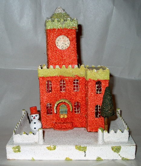 Large Merry Christmas clock house