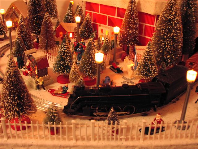 Christmas trains and village