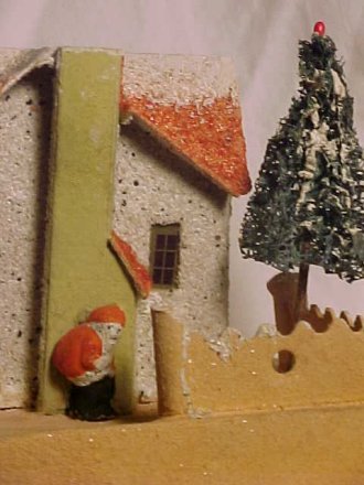 Antique Christmas Collectible cardboard village putz house