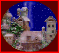 Snowy Christmas window scene animation