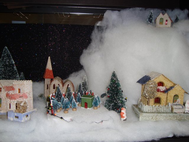 Miniature Christmas village houses